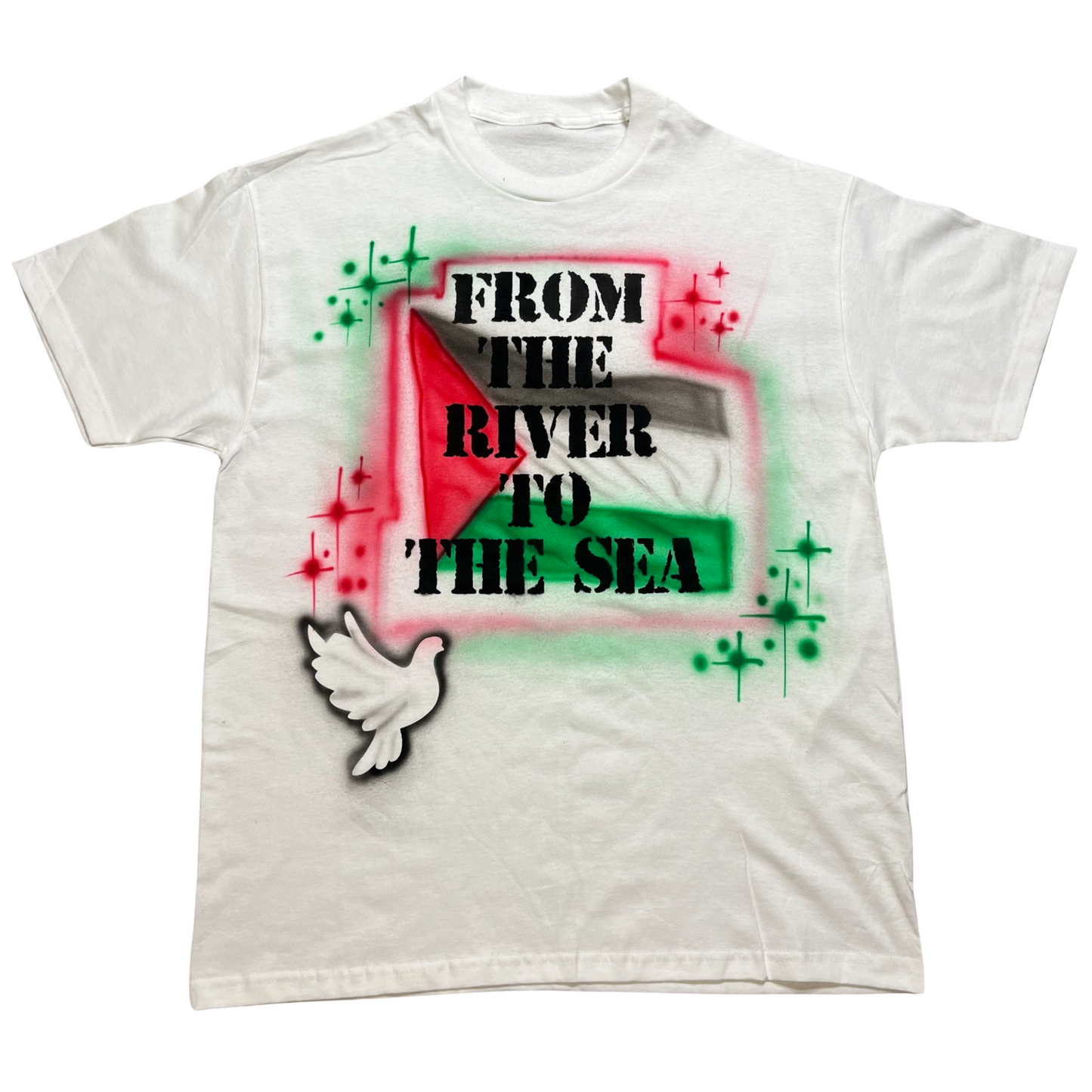 ‘FROM THE RIVER TO THE SEA’ Air Brushed T shirt